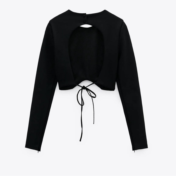 Zara Long Sleeve Backless Top - Picture 2 of 3